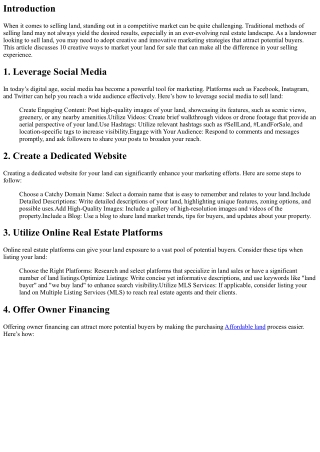 10 Creative Ways to Market Your Land for Sale