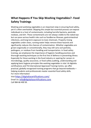 What Happens If You Skip Washing Vegetables