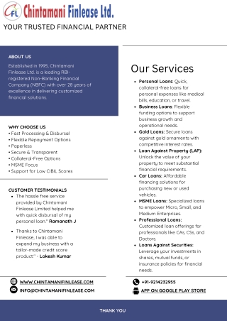 Chintamani Finlease | Your Partner in Financial Growth