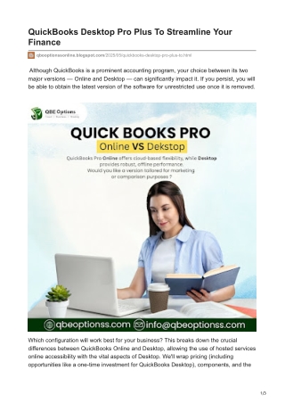 QuickBooks Desktop Pro Plus To Streamline Your Finance