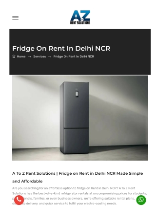 Best Fridge on Rent in Delhi NCR