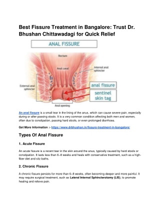 Best Fissure Treatment in Bangalore: Trust Dr. Bhushan Chittawadagi