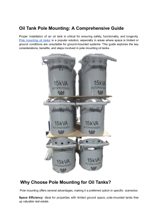 Oil Tank Pole Mounting_ A Comprehensive Guide