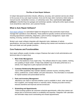 Auto Repair Software