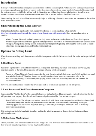 We Buy Land: Exploring Different Options for Selling Your Property