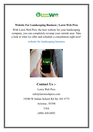 Website For Landscaping Business | Lawn Web Pros