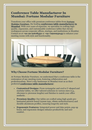 Conference Table Manufacturer In Mumbai