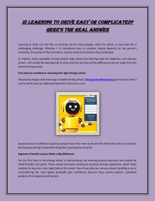 Is learning to Drive Easy or Complicated? Here’s the Real Answer