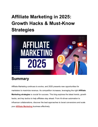 Affiliate Marketing in 2025: Growth Hacks & Must-Know Strategies