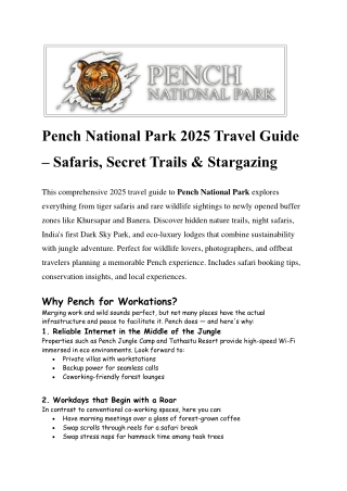 Pench National Park 2025 Travel Guide – Safaris, Secret Trails & Stargazing