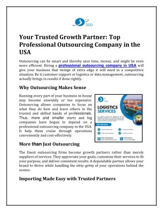 Your Trusted Growth Partner Top Professional Outsourcing Company in the USA