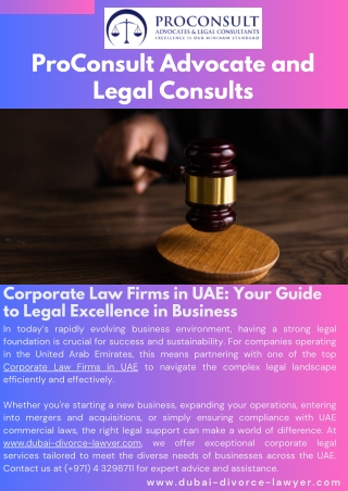 Corporate Law Firms in UAE Your Guide to Legal Excellence in Business
