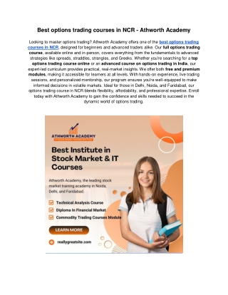 Best options trading courses in NCR - Athworth Academy