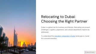 Best Relocation Services in Dubai & UAE | International & Domestic Movers