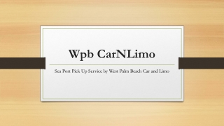 Sea Port Pick Up Service by West Palm Beach Car and Limo