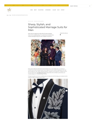 Sharp, Stylish and Sophisticated Marriage Suits for Men
