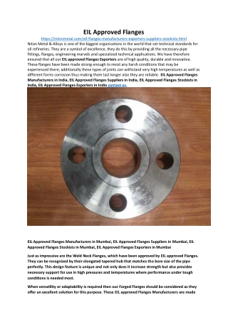 EIL Approved Flanges