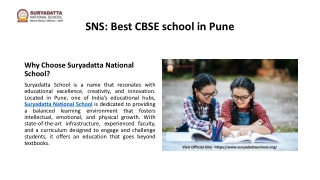 SNS: Best CBSE school in Pune