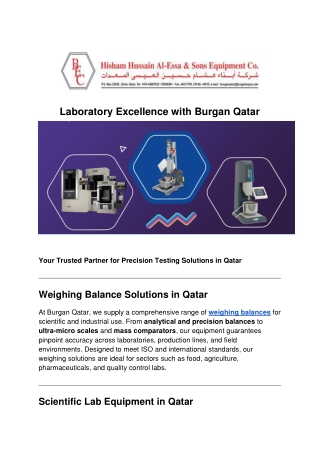 Advanced Lab & Testing Equipment Solutions
