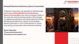 Rolling Mill Mechanical Machinery, Spares & Consumables