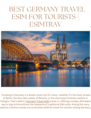 Best Germany Travel eSIM for Tourists | Esimtrav