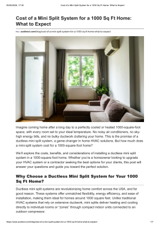 Cost of a Mini Split System for a 1000 Sq Ft Home_ What to Expect