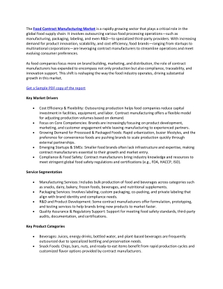 Outsourcing in Focus: Growth of the Food Contract Manufacturing Market