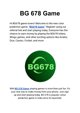 BG 678 Game
