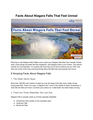 Facts About Niagara Falls That Feel Unreal