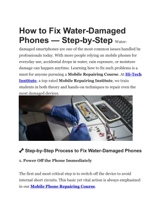 How to Fix Water-Damaged Phones