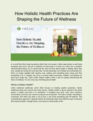 How Holistic Health Practices Are Shaping the Future of Wellness