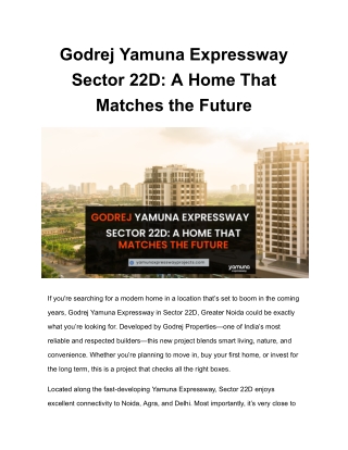 Godrej Yamuna Expressway Sector 22D_ A Home That Matches the Future