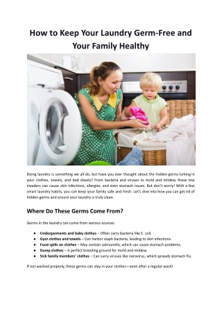 How to Keep Your Laundry Germ-Free and Your Family Healthy - Hello Laundry