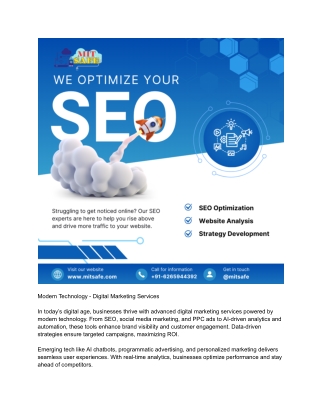 Modern Technology - Digital Marketing Services