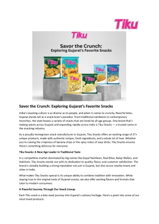 Savor the Crunch Exploring Gujarat’s Favorite Snacks