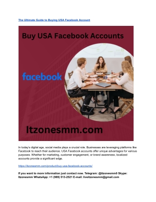 The Ultimate Guide to Buying USA Facebook Account