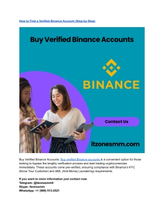 How to Find a Verified Binance Account (Step-by-Step)