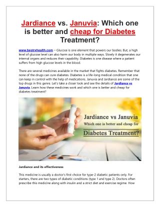 Jardiance vs Januvia Which one is Better for Diabetes