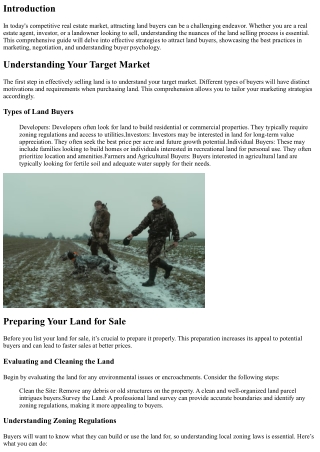 How to Attract Land Buyers: A Comprehensive Guide