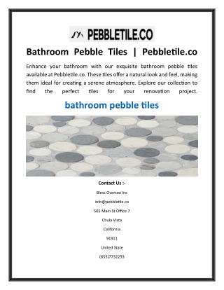 Bathroom Pebble Tiles  Pebbletile.co