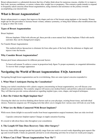 Browsing the World of Breast Augmentation: Frequently Asked Questions Responded