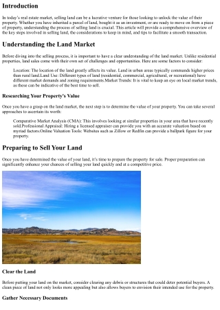 The Process of Selling Land Explained