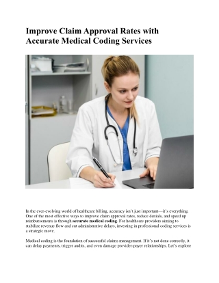 Improve Claim Approval Rates with Accurate Medical Coding Services