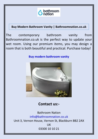 Buy Modern Bathroom Vanity Bathroomnation.co.uk