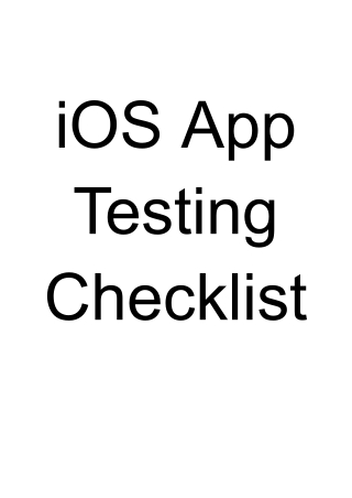 iOS App Testing Checklist PDF – Essential QA Guide for 2025