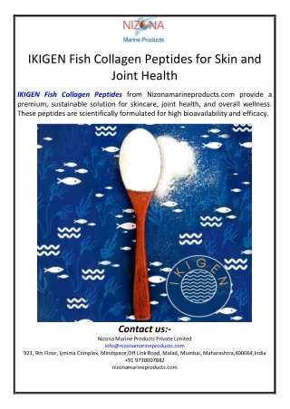 IKIGEN Fish Collagen Peptides for Skin and Joint Health
