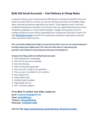 Top 1k Benefits of Having a Buy Old Gmail Accounts