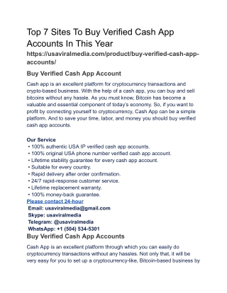 Top 7 Sites To Buy Verified Cash App Accounts In This Year