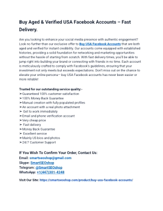 Top 1k Benefits of Having a Buy USA Facebook Accounts