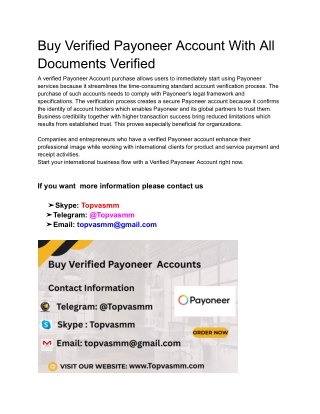 Buy Verified Payoneer Account With All Documents Verified (1)